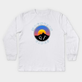 Mountain Vibes - Sun moon - Slogan Design 2 Kids Long Sleeve T-Shirt